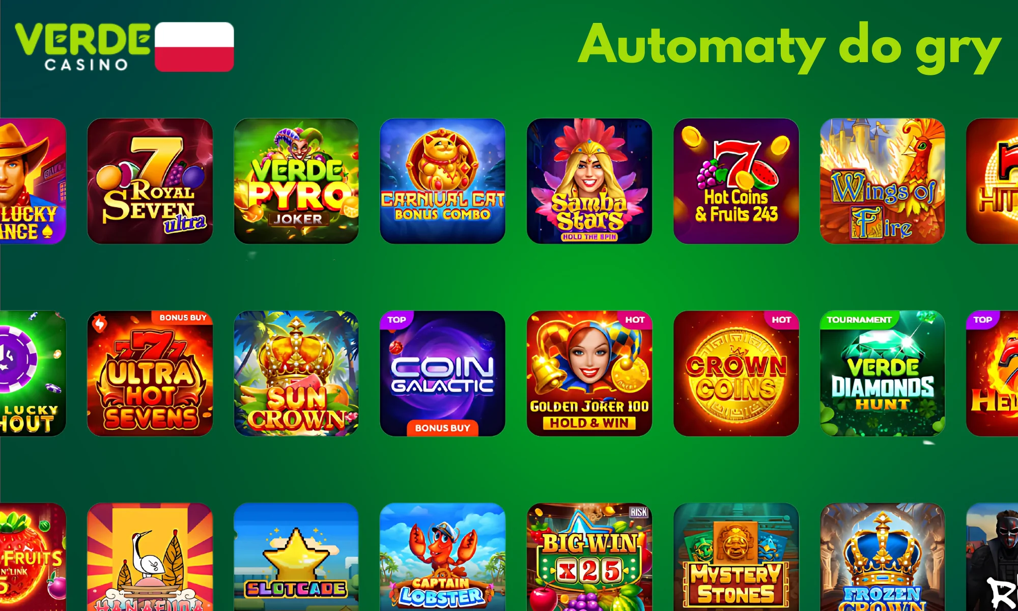 W Casino Verde dostępnych jest ponad 2000 automatów