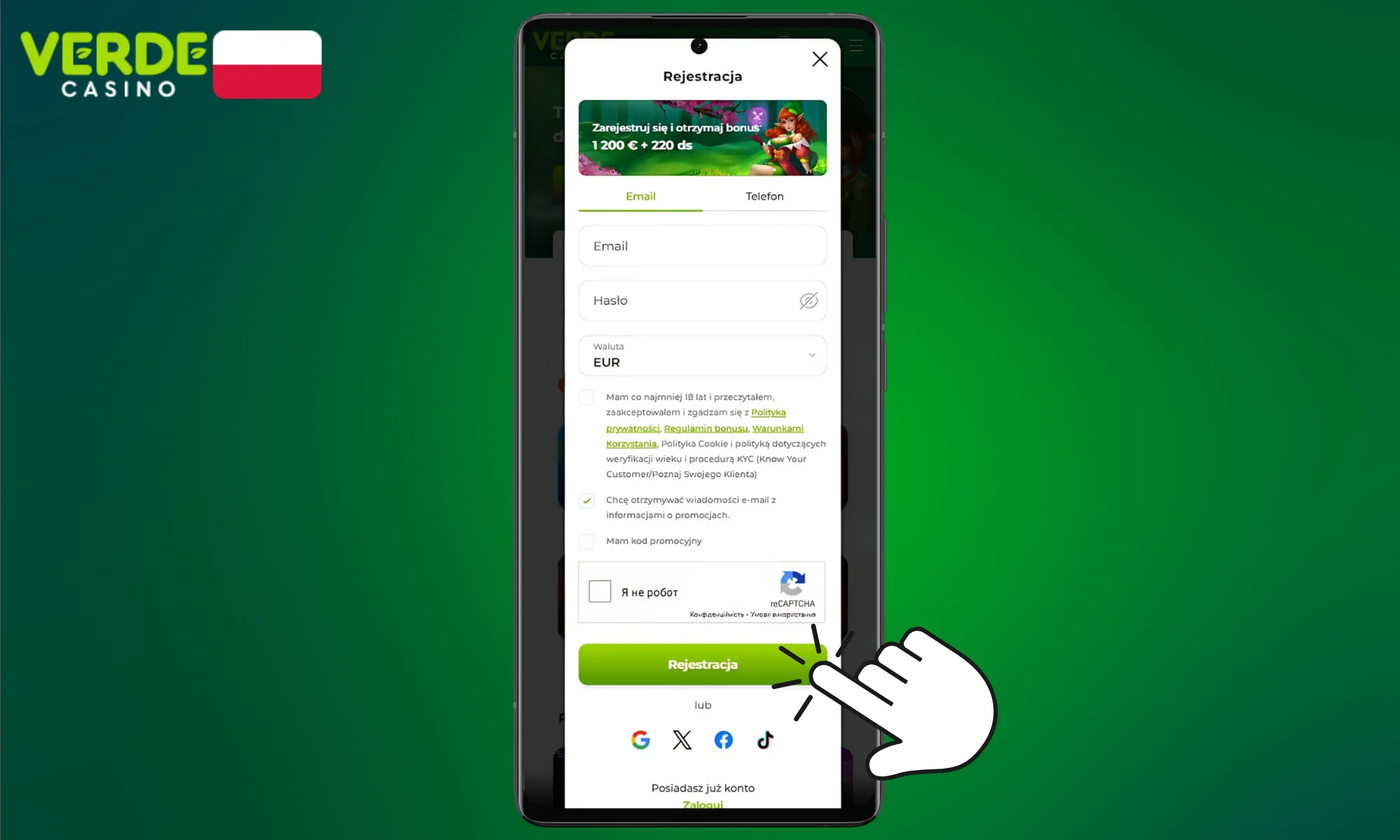 Zarejestruj się jako pierwszy