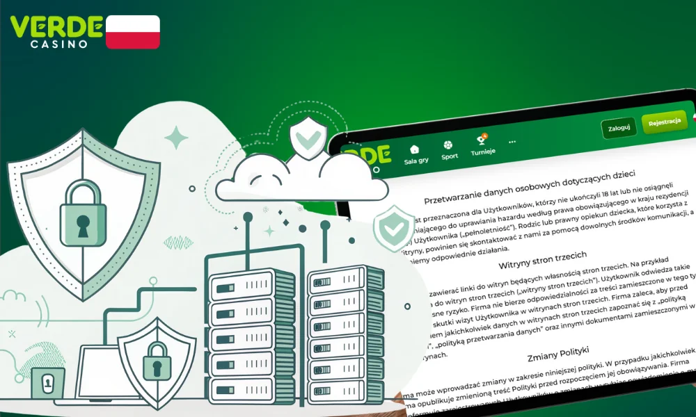 Informacje o przechowywaniu i ochronie danych użytkowników Verde Casino