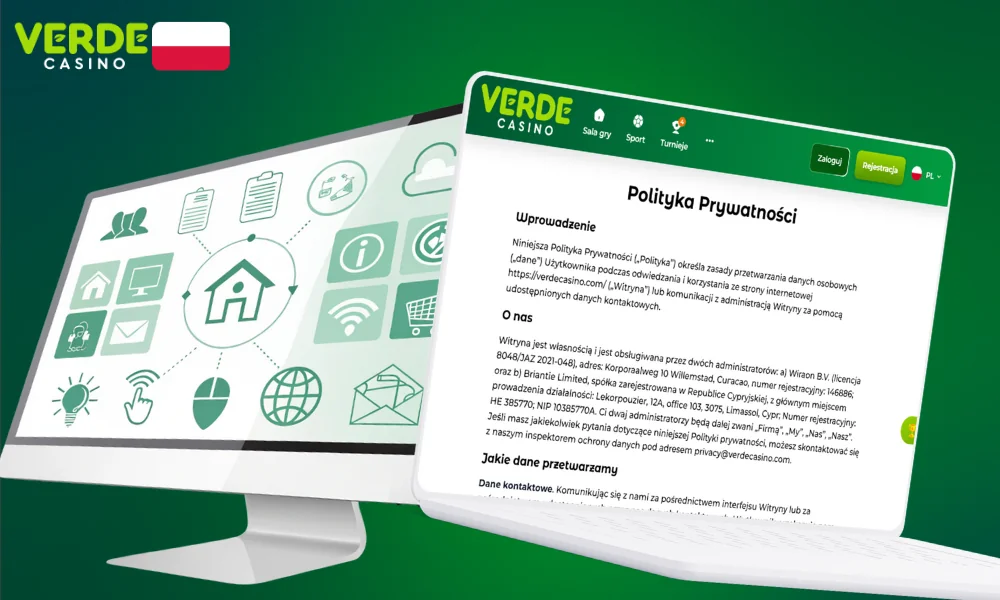 Więcej informacji na temat gromadzenia danych w Verde Casino