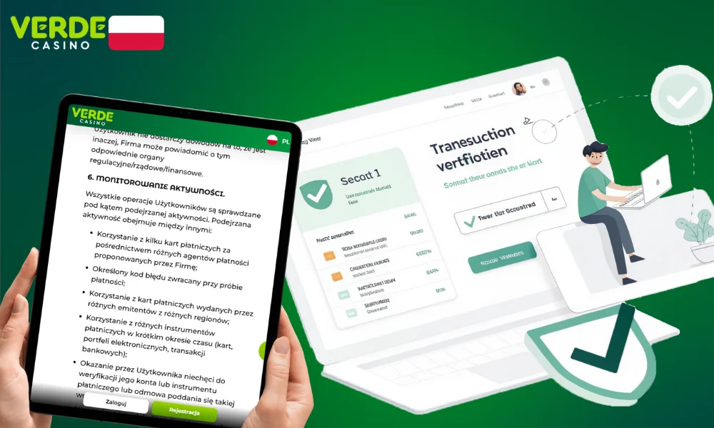 Verde Casino monitoruje również wszystkie transakcje
