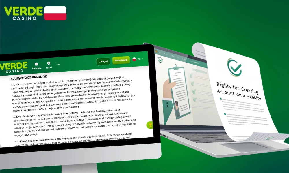 Warunki otwarcia konta w Verde Casino