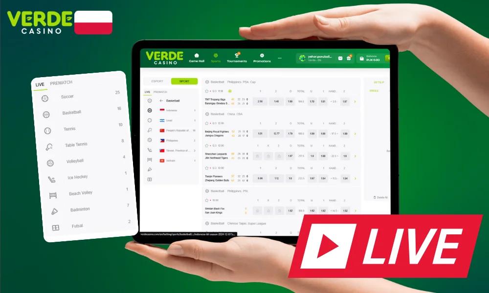 Casino Verde oferuje również zakłady w czasie rzeczywistym