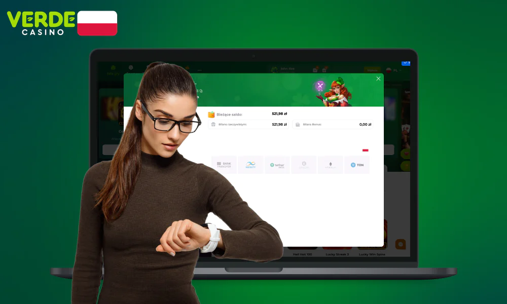 Czas wypłaty wygranych z Verde Casino w Polsce