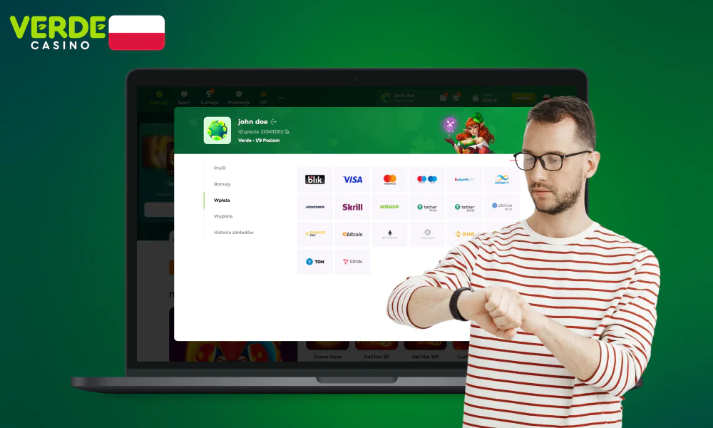 Czas przetwarzania płatności w Verde Casino